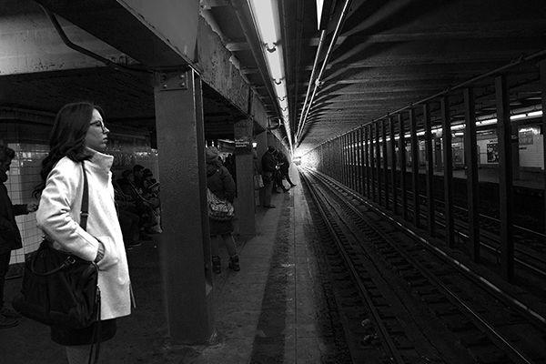  B W  levels Light end Woman on subway platDSC_8420 copy copy.jpg